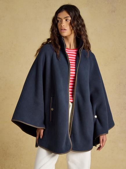 Joules Longline Fleece Cape, Navy, Navy