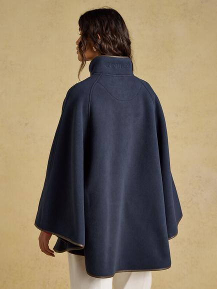 Joules Longline Fleece Cape, Navy - view 2, Navy