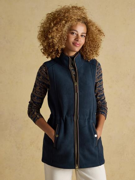 Joules Longline Gilet, Navy, Navy