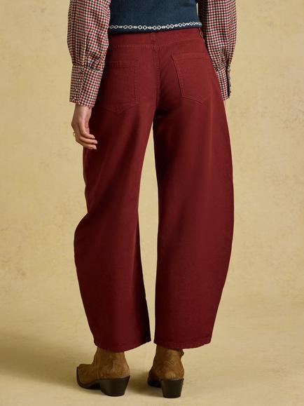 Joules Western Barrel Leg Jeans, Brown - view 2, Brown