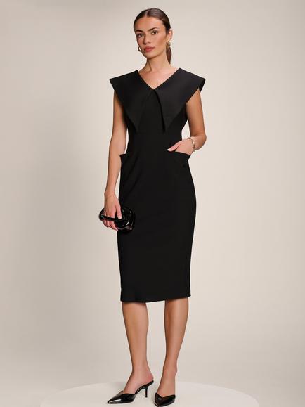 Jolie Moi Hourglass Midi Dress, Black