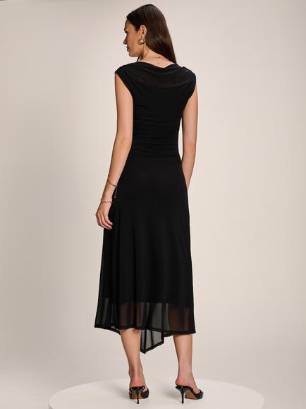 Jolie Moi Cowl Neck Draped Maxi Dress - view 2, Black