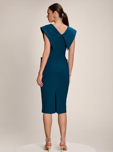 Jolie Moi Hourglass Midi Dress - view 2, Dark Teal