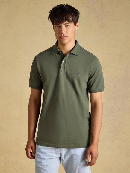 Joules Cotton Pique Polo Shirt, Khaki Green, Khaki Green