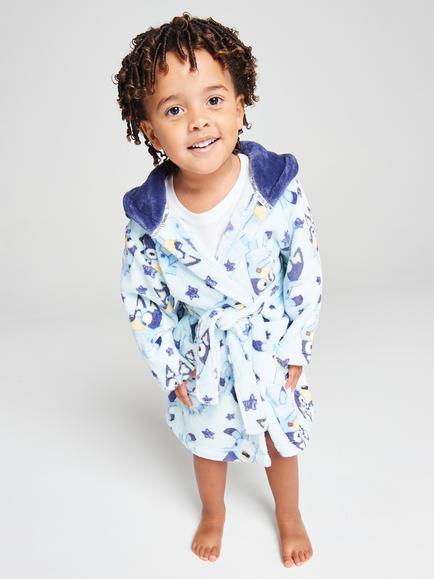 Brand Threads Kids' Bluey Fleece Robe, Blue - view 2, Blue