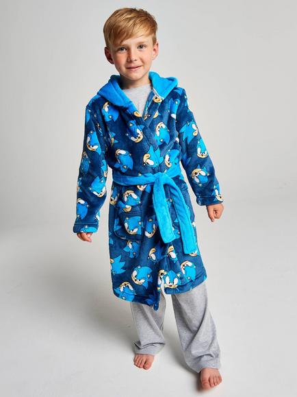 Brand Threads Kids' Sonic the Hedgehog Fleece Dressing Gown, Blue, Blue