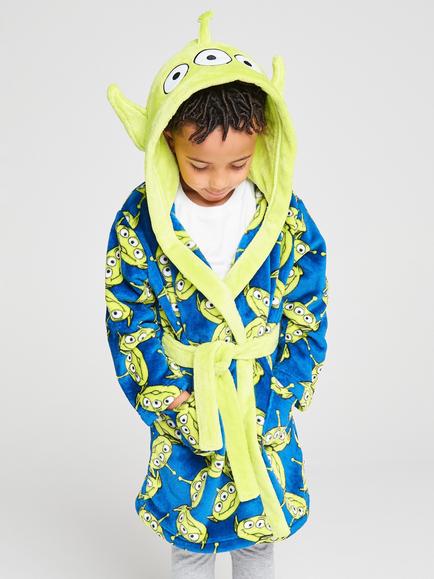 Brand Threads Kids' Toy Story Aliens Fleece Robe, Green, Green