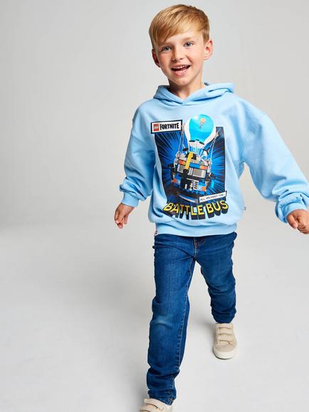 Brand Threads Kids' LEGO Fortnite Hoody, Blue - view 2, Blue