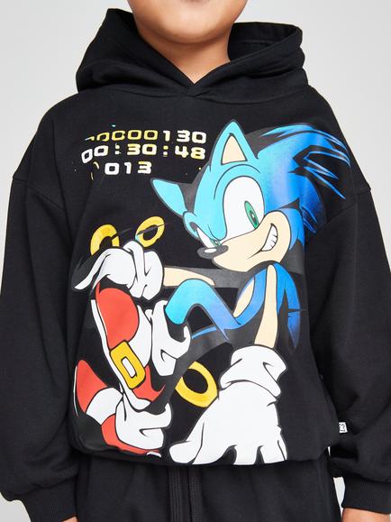 Brand Threads Kids' Sonic the Hedgehog Hoodie & Joggers Set, Black - view 2, Black