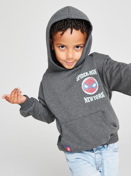 Brand Threads Kids' Spider-Man Hoodie, Charcoal, Charcoal