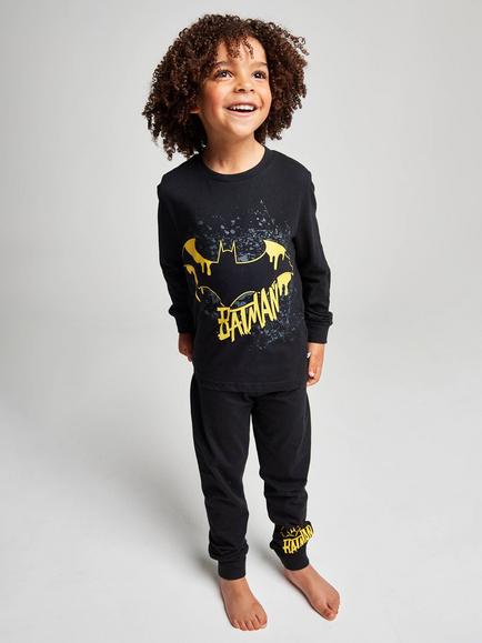 Brand Threads Kids' Batman Pyjama Set, Black, Black