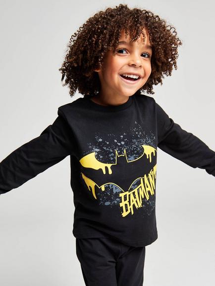 Brand Threads Kids' Batman Pyjama Set, Black - view 2, Black