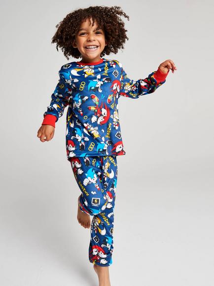 Brand Threads Kids' Sonic the Hedgehog Twosie Pyjama Set, Black, Black