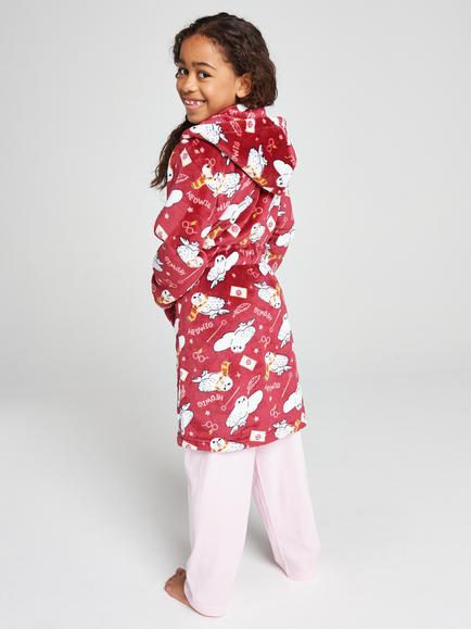 Brand Threads Kids'  Harry Potter Hedwig Fleece Dressing Gown, Burgndy - view 2, Burgndy