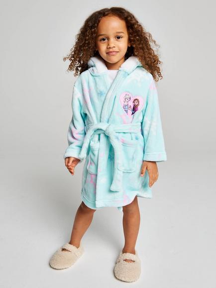 Brand Threads Kids' Frozen Fleece Robe, Blue, Blue