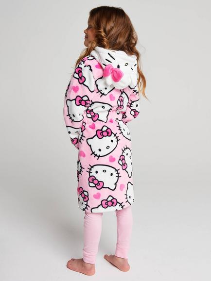 Brand Threads Kids' Hello Kitty Fleece Dressing Gown, Pink - view 2, Pink