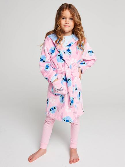 Brand Threads Kids' Disney Lilo & Stitch Dressing Gown, Pink, Pink