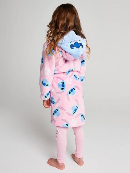 Brand Threads Kids' Disney Lilo & Stitch Dressing Gown, Pink - view 2, Pink