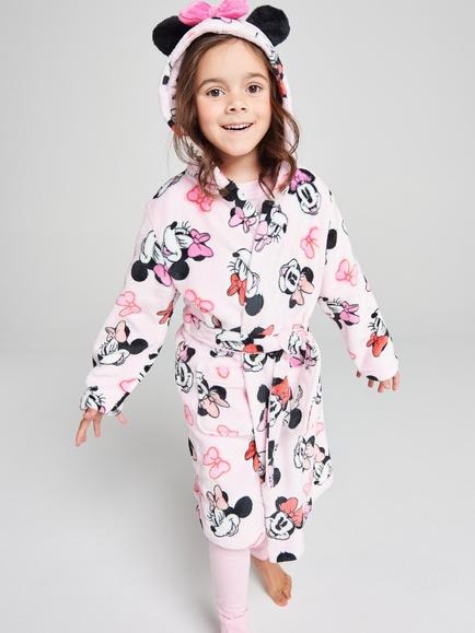 Brand Threads Kids' Disney Minnie Mouse Dressing Gown, Pink, Pink
