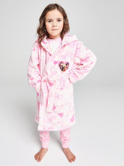 Brand Threads Kids' Disney Princess Fleece Dressing Gown, Pink, Pink