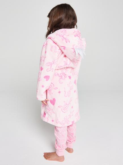 Brand Threads Kids' Disney Princess Fleece Dressing Gown, Pink - view 2, Pink
