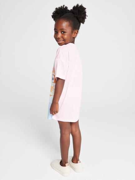 Brand Threads Kids' Bluey Short Sleeve Nightdress, Pink - view 2, Pink