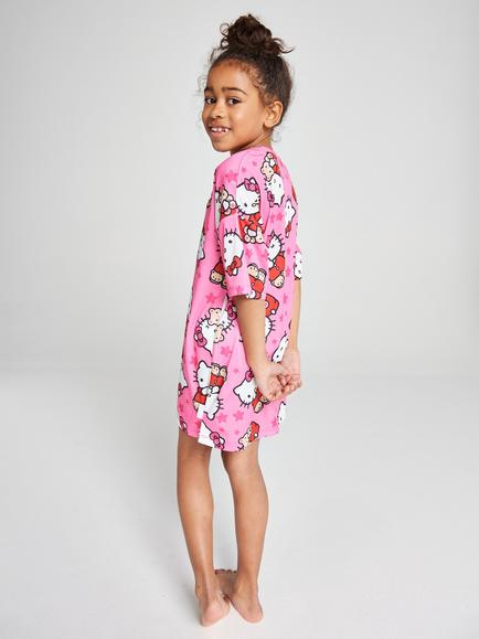 Brand Threads Kids' Hello Kitty Short Sleeve Nightdress, Pink - view 2, Pink
