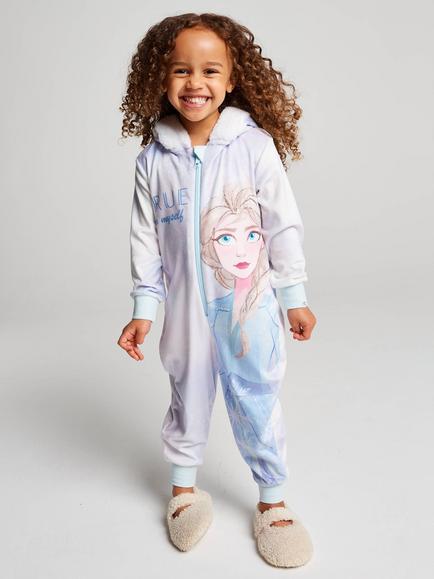 Brand Threads Kids' Frozen Fleece Onesie, Multi, Multi