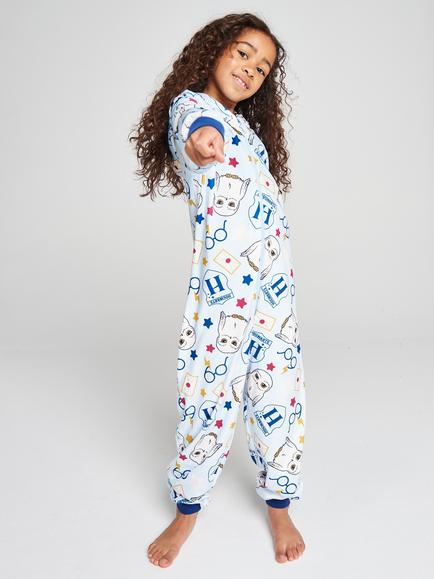 Brand Threads Kids' Harry Potter Fleece Onesie, Blue - view 2, Blue