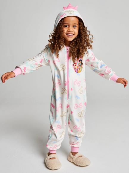 Brand Threads Kids' Princess Fleece Onesie, Multi, Multi