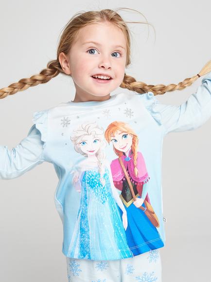 Brand Threads Kids' Frozen Pyjama Set, Blue - view 2, Blue