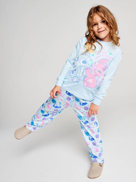 Brand Threads Kids' Disney Lilo & Stitch Pyjama Set, Blue, Blue