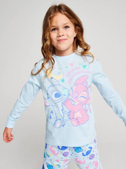 Brand Threads Kids' Disney Lilo & Stitch Pyjama Set, Blue - view 2, Blue