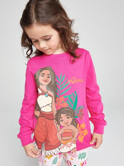 Brand Threads Kids' Disney Moana Pyjama Set, Pink - view 2, Pink
