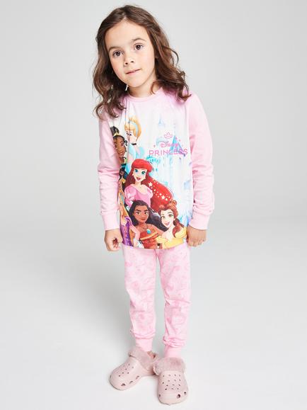 Brand Threads Kids' Disney Princess Pyjama Set, Pink, Pink
