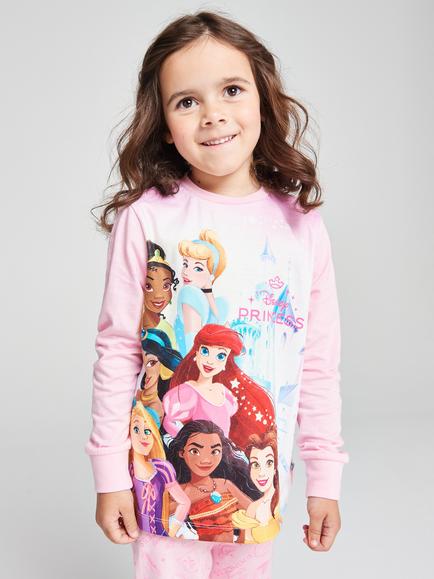 Brand Threads Kids' Disney Princess Pyjama Set, Pink - view 2, Pink
