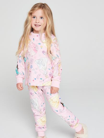 Brand Threads Kids' Disney Princess Twosie Pyjama Set, Pink, Pink