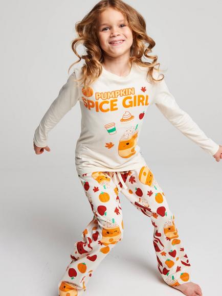 Brand Threads Kids' Pumpkin Spice Pyjama Set, Multi, Multi