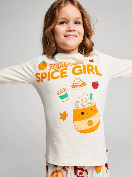 Brand Threads Kids' Pumpkin Spice Pyjama Set, Multi - view 2, Multi