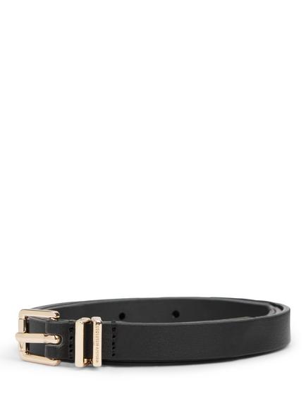 Tommy Hilfiger Square Roller Buckle Leather Belt, Black, Black