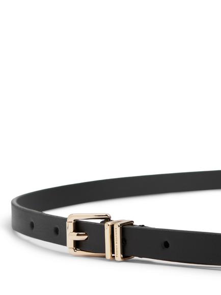 Tommy Hilfiger Square Roller Buckle Leather Belt, Black - view 2, Black
