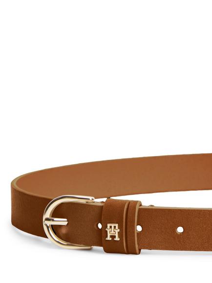 Tommy Hilfiger Essential Rounded Buckle Suede Belt - view 2, Tan