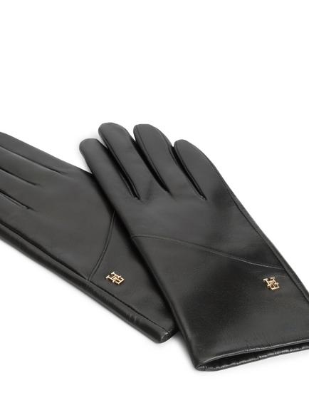 Tommy Hilfiger The Elevated Chic TH Monogram Leather Gloves, Black - view 2, Black