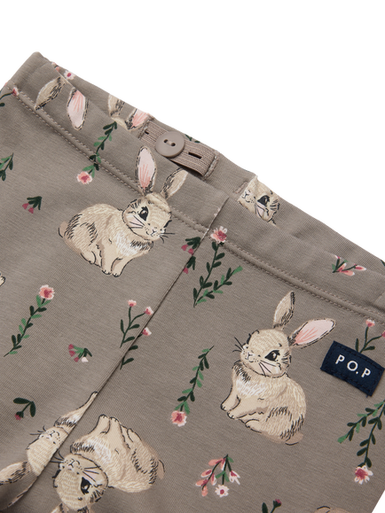 Polarn O. Pyret Baby Bunny Print Top and Leggings Set, Pink - view 2, Pink