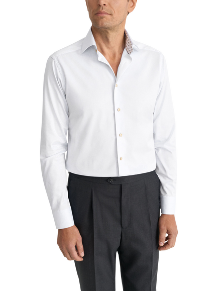 Eton Signature Twill Cotton Shirt, White, White