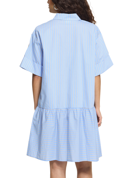 ICHI Ihflinna Short Sleeve Knee Length Dress, Classic Blue - view 2, Classic Blue