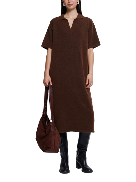 ICHI IhDasila Collared Tunic Dress, Chicory Coffee, Chicory Coffee