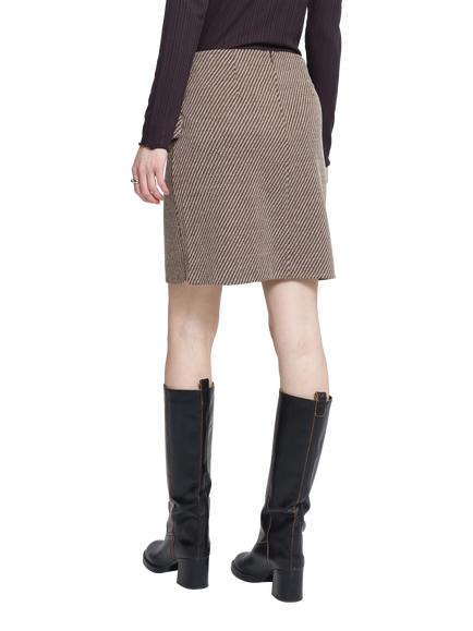 ICHI IhKate Twillish Tailored Mini Skirt, Java/Almond Milk - view 2, Java/Almond Milk