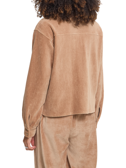 ICHI IhTamary Corduroy Boxy Shirt, Toasted Coconut - view 2, Toasted Coconut