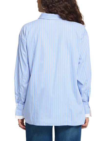 ICHI Ihflinna Long Sleeve Side Detail Shirt, Classic Blue - view 2, Classic Blue